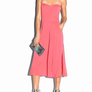 Milly Culotte Jumpsuit Fluo Candy Pink Strapless
